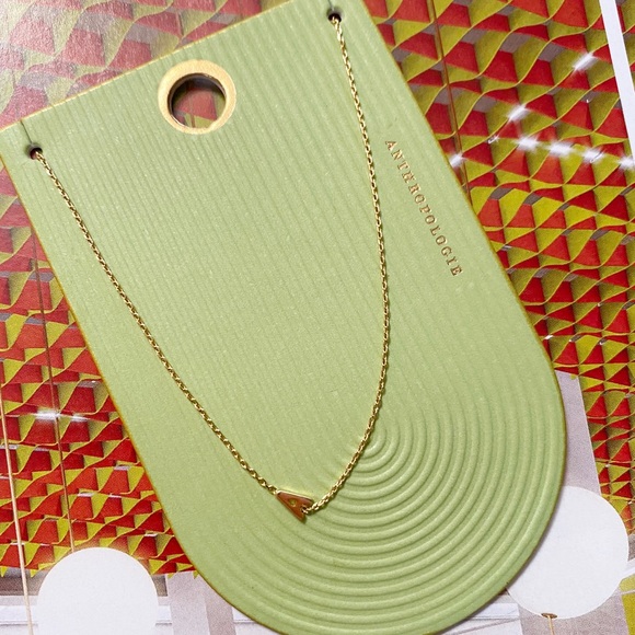 sale | anthropologie | gold monogram “A” chain necklace - Picture 4 of 7